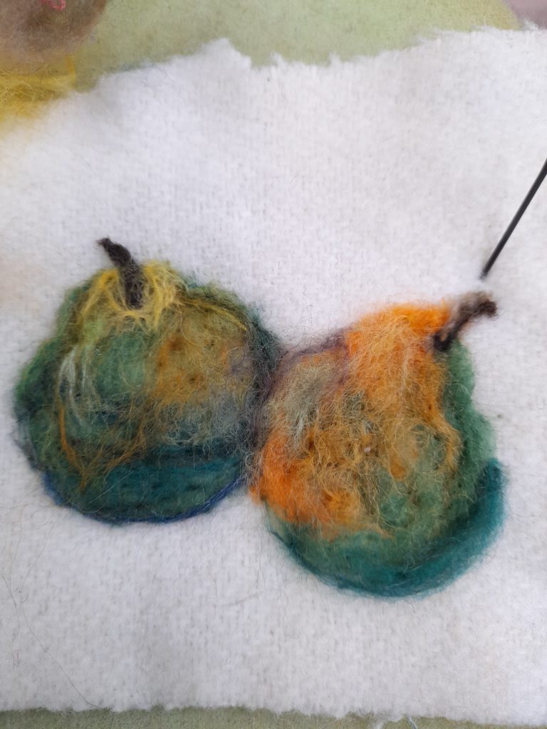 Needle Felt Art Painting with Wool - Art Fiber Stitch